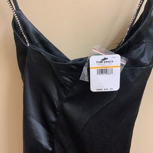 Free People Black Mini Slip Dress